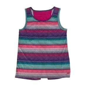 Skechers Active Pink Purple Striped Dri Fit Tank Top Size 14/16 Girl’s